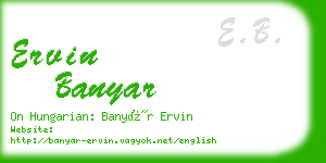 ervin banyar business card